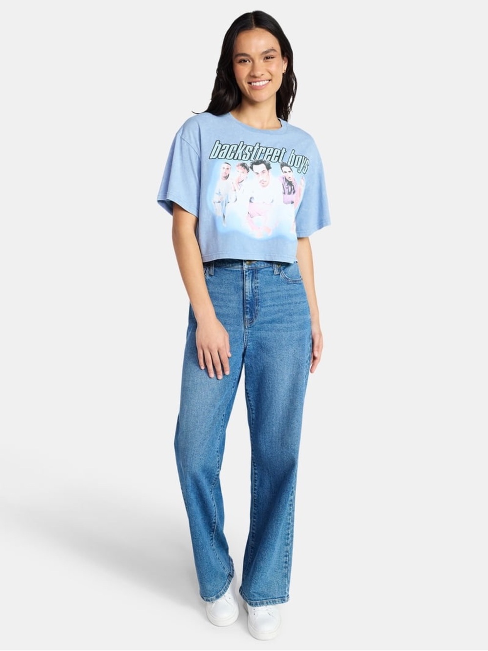 Backstreet Boys Light Blue Cropped Graphic Tee - Picture 2 of 6